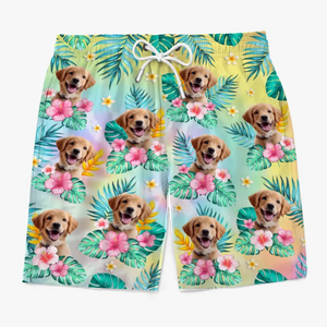 Custom Photo Summer Has Always Been My Favorite Season - Dog & Cat Personalized Custom Tropical Hawaiian Aloha Men Beach Shorts - Summer Vacation Gift, Birthday Party Gift For Pet Owners, Pet Lovers