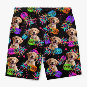 Custom Photo Fur And Sun Make Everything Fun - Dog & Cat Personalized Custom Tropical Hawaiian Aloha Men Beach Shorts - Summer Vacation Gift, Birthday Party Gift For Pet Owners, Pet Lovers