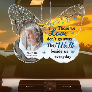 Custom Photo By Your Side Everyday - Memorial Personalized Custom Car Ornament - Acrylic Custom Shaped - Sympathy Gift For Family Members