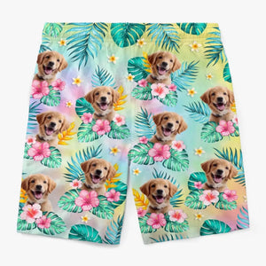 Custom Photo Summer Has Always Been My Favorite Season - Dog & Cat Personalized Custom Tropical Hawaiian Aloha Men Beach Shorts - Summer Vacation Gift, Birthday Party Gift For Pet Owners, Pet Lovers