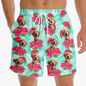 Custom Photo Let The Summer Begin - Dog & Cat Personalized Custom Tropical Hawaiian Aloha Men Beach Shorts - Summer Vacation Gift, Birthday Party Gift For Pet Owners, Pet Lovers