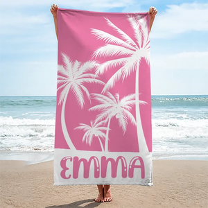 Tanned And Tipsy - Family Personalized Custom Beach Towel - Summer Vacation Gift, Birthday Pool Party Gift For Family Members