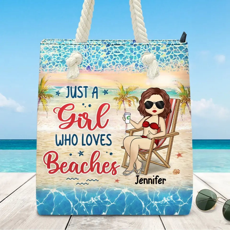 Friends, Sun, Sand And Sea, That Sounds Like A Summer To Me - Bestie Personalized Custom Beach Bag - Summer Vacation Gift For Best Friends, BFF, Sisters