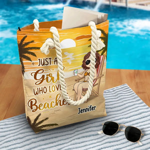 Live In The Sunshine, Swim In The Sea - Bestie Personalized Custom Beach Bag - Summer Vacation Gift For Best Friends, BFF, Sisters