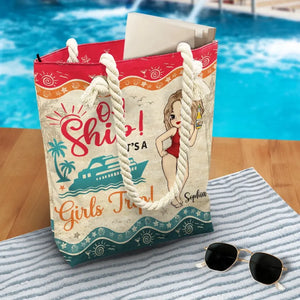 Girls Trip! Cheaper Than Therapy - Bestie Personalized Custom Beach Bag - Summer Vacation Gift For Best Friends, BFF, Sisters