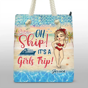 It's A Girls Trip! - Bestie Personalized Custom Beach Bag - Summer Vacation Gift For Best Friends, BFF, Sisters