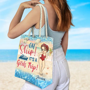 It's A Girls Trip! - Bestie Personalized Custom Beach Bag - Summer Vacation Gift For Best Friends, BFF, Sisters