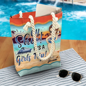 Good Times And Tan Lines - Bestie Personalized Custom Beach Bag - Summer Vacation Gift For Best Friends, BFF, Sisters