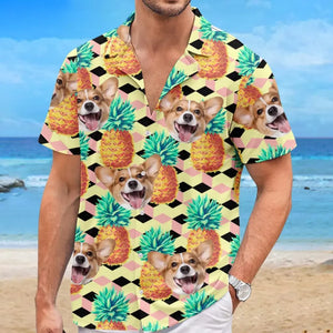 Custom Photo Catch The Wave - Dog & Cat Personalized Custom Unisex Tropical Hawaiian Aloha Shirt - Summer Vacation Gift, Gift For Pet Owners, Pet Lovers