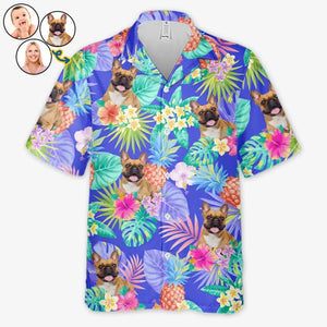 Custom Photo Running Towards The Sun - Dog & Cat Personalized Custom Unisex Tropical Hawaiian Aloha Shirt - Summer Vacation Gift, Gift For Pet Owners, Pet Lovers