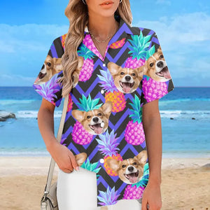 Custom Photo Fully Enjoy Tropical Summer Vibes - Dog & Cat Personalized Custom Unisex Tropical Hawaiian Aloha Shirt - Summer Vacation Gift, Gift For Pet Owners, Pet Lovers