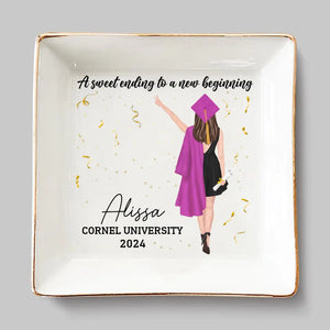 The Tassle Was Worth The Hassle - Family Personalized Custom Jewelry Dish - Graduation Gift For Family Members, Siblings, Brothers, Sisters