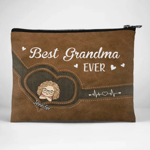 Best Grandma Ever - Family Personalized Custom Cosmetic Bag - Gift For Mom, Grandma