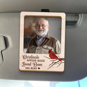 Custom Photo Butterfiles Appear When Loved Ones Are Near - Memorial Personalized Custom Car Visor Clip - Sympathy Gift For Family Members