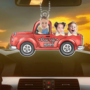 Custom Photo Miles Are Better With Family - Family Personalized Custom Car Ornament - Acrylic Custom Shaped - Gift For Family Members