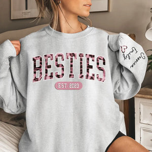 I Rely On Your Memory To Remember My Own Past - Bestie Personalized Custom Unisex Sweatshirt With Design On Sleeve - Gift For Best Friends, BFF, Sisters