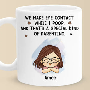 True Love Is, Talking Through Eye Contact - Family Personalized Custom Mug - Gift For Family Members