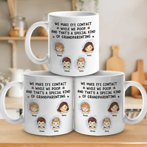 True Love Is, Talking Through Eye Contact - Family Personalized Custom Mug - Gift For Family Members