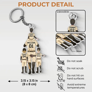 Daddy's Team - Family Personalized Custom Shaped Acrylic Keychain - Gift For Family Members, Sport Lovers, Sport Players