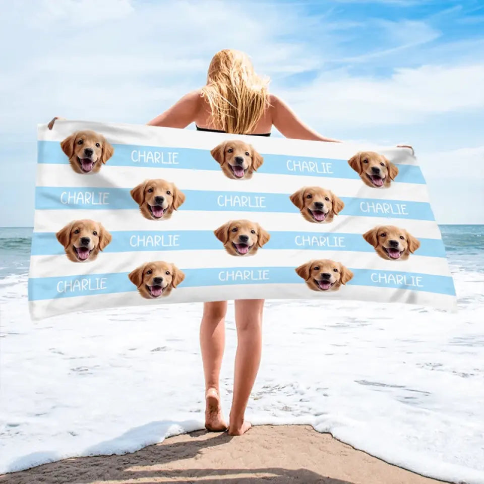 Custom Photo Summer Days And Pet Cuddles - Dog 
& Cat Personalized Custom Beach Towel - Summer Vacation Gift, Birthday Pool Party Gift For Pet Owners, Pet Lovers