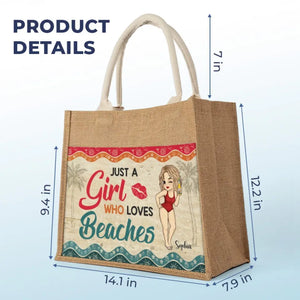 Summer Vacation - Bestie Personalized Custom Tote Gift Bags, Jute Tote Bags, Beach Bags - Gift For Best Friends, BFF, Sisters