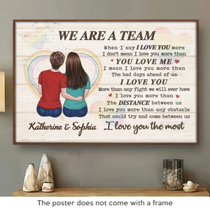 Every Day I'm With You, I Love You More - Couple Personalized Custom Horizontal Poster - Gift For Husband Wife, Anniversary, LGBTQ+