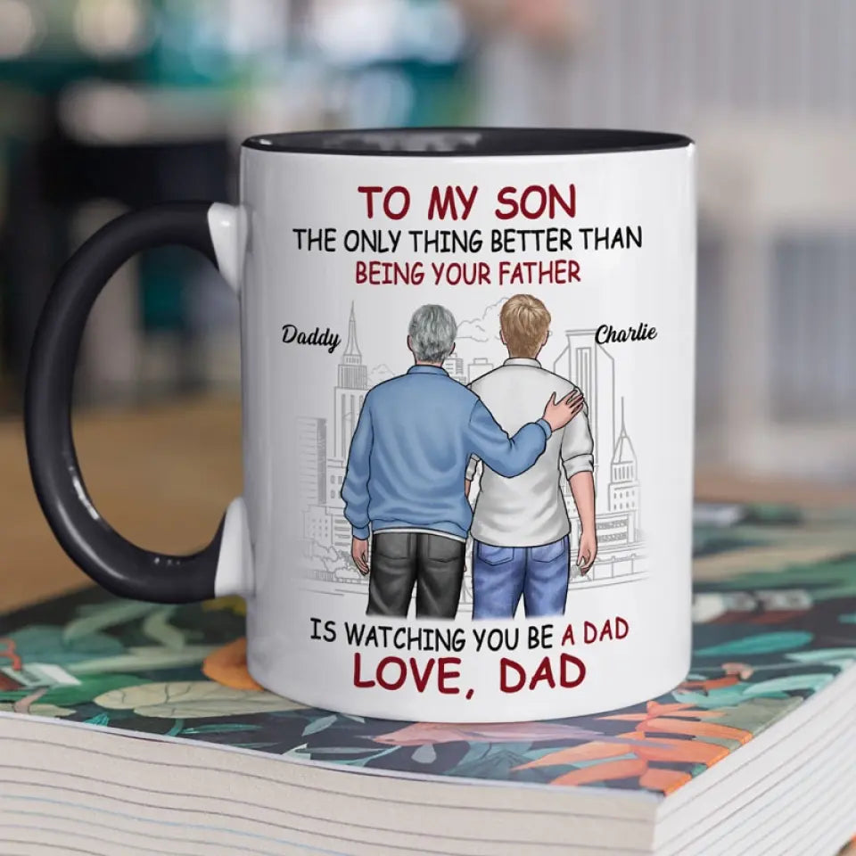 Proud Of You - Family Personalized Custom Mug - Father's Day, Gift For Son