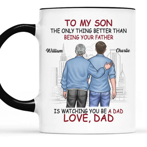 Proud Of You - Family Personalized Custom Mug - Father's Day, Gift For Son