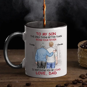 Proud Of You - Family Personalized Custom Mug - Father's Day, Gift For Son