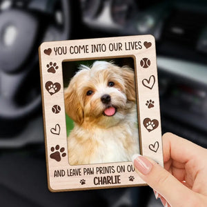 Custom Photo Your Paw Prints Will Always Be In My Heart - Memorial Personalized Custom Car Visor Clip - Sympathy Gift For Pet Owners, Pet Lovers