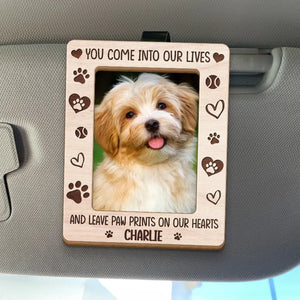 Custom Photo Your Paw Prints Will Always Be In My Heart - Memorial Personalized Custom Car Visor Clip - Sympathy Gift For Pet Owners, Pet Lovers