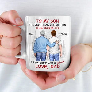 Proud Of You - Family Personalized Custom Mug - Father's Day, Gift For Son