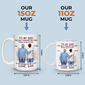 Proud Of You - Family Personalized Custom Mug - Father's Day, Gift For Son