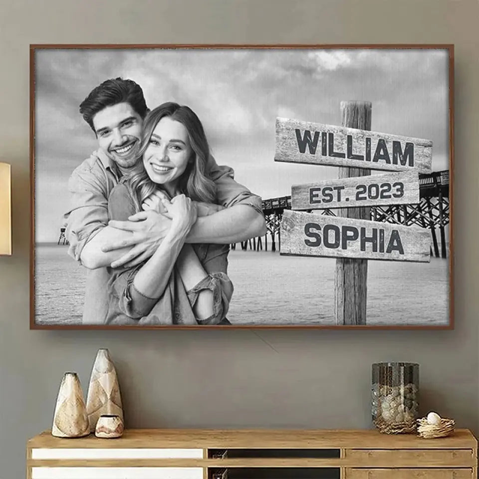 Custom Photo We Loved With A Love That Was More Than Love - Couple Personalized Custom Horizontal Poster - Gift For Husband Wife, Anniversary