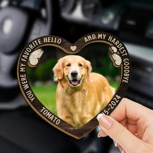 Custom Photo You Were My Hardest Goodbye - Memorial Personalized Custom Car Visor Clip - Sympathy Gift For Pet Owners, Pet Lovers