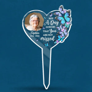 Custom Photo A Beautiful Soul - Memorial Personalized Custom Stain Glass Style Acrylic Garden Stake - Sympathy Gift For Family Members