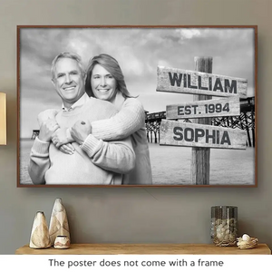 Custom Photo We Loved With A Love That Was More Than Love - Couple Personalized Custom Horizontal Poster - Gift For Husband Wife, Anniversary