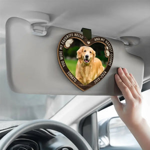 Custom Photo You Were My Hardest Goodbye - Memorial Personalized Custom Car Visor Clip - Sympathy Gift For Pet Owners, Pet Lovers