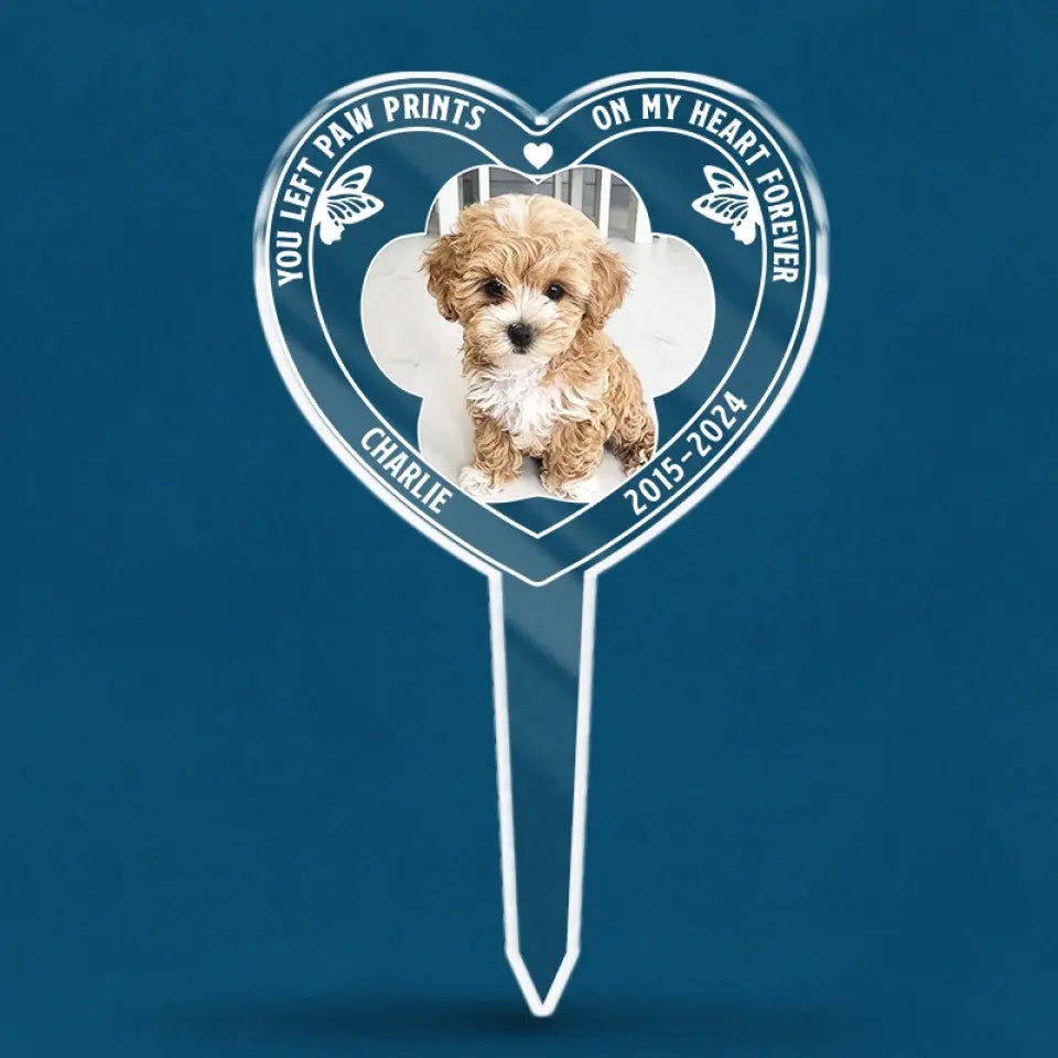 Custom Photo You Are Always An Angel In My Heart - Memorial Personalized Custom Stain Glass Style Acrylic Garden Stake - Sympathy Gift For Pet Owners, Pet Lovers