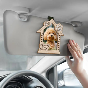 Custom Photo Forever In My Heart - Memorial Personalized Custom Car Visor Clip - Sympathy Gift For Pet Owners, Pet Lovers