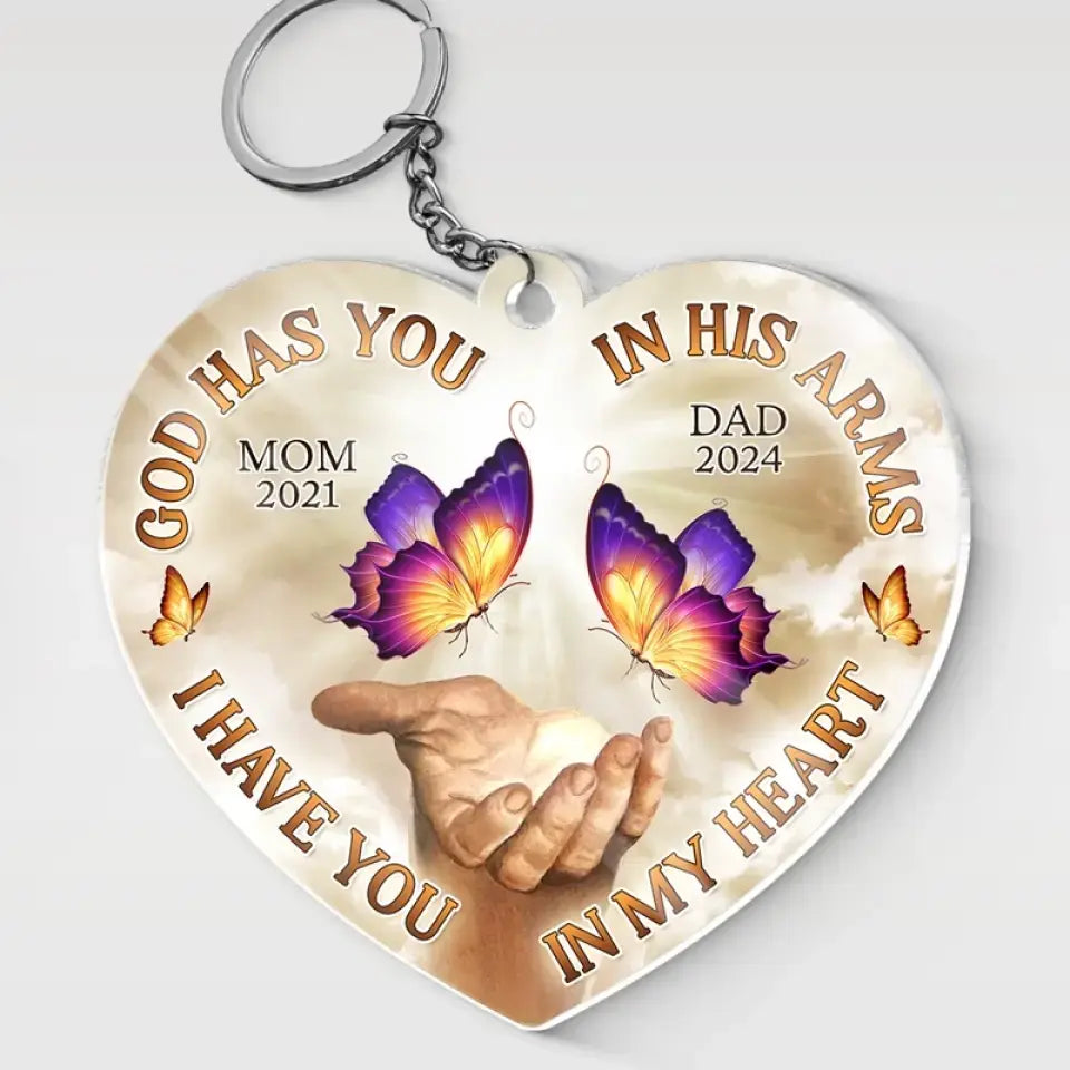 We Only Part To Meet Again - Memorial Personalized Custom Shaped Acrylic Keychain - Sympathy Gift For Family Members