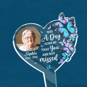 Custom Photo A Beautiful Soul - Memorial Personalized Custom Stain Glass Style Acrylic Garden Stake - Sympathy Gift For Family Members