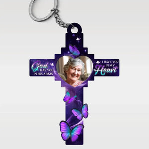 Custom Photo We Carry You With Us Always, Everywhere We Go - Memorial Personalized Custom Shaped Acrylic Keychain - Sympathy Gift For Family Members