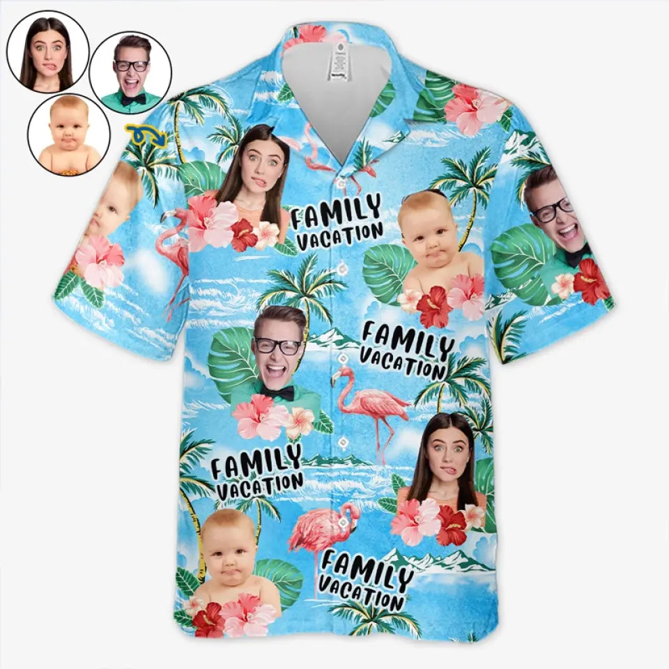 Custom Photo We Are Ready For Our Family Trip - Family Personalized Custom Unisex Tropical Hawaiian Aloha Shirt - Summer Vacation Gift For Family Members