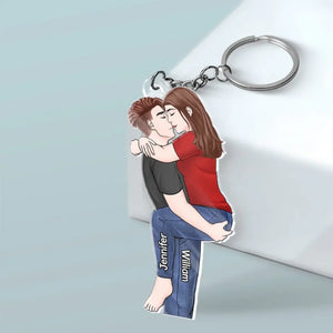 You Are Part Of My Existence, Part Of Myself - Couple Personalized Custom Shaped Acrylic Keychain - Gift For Husband Wife, Anniversary