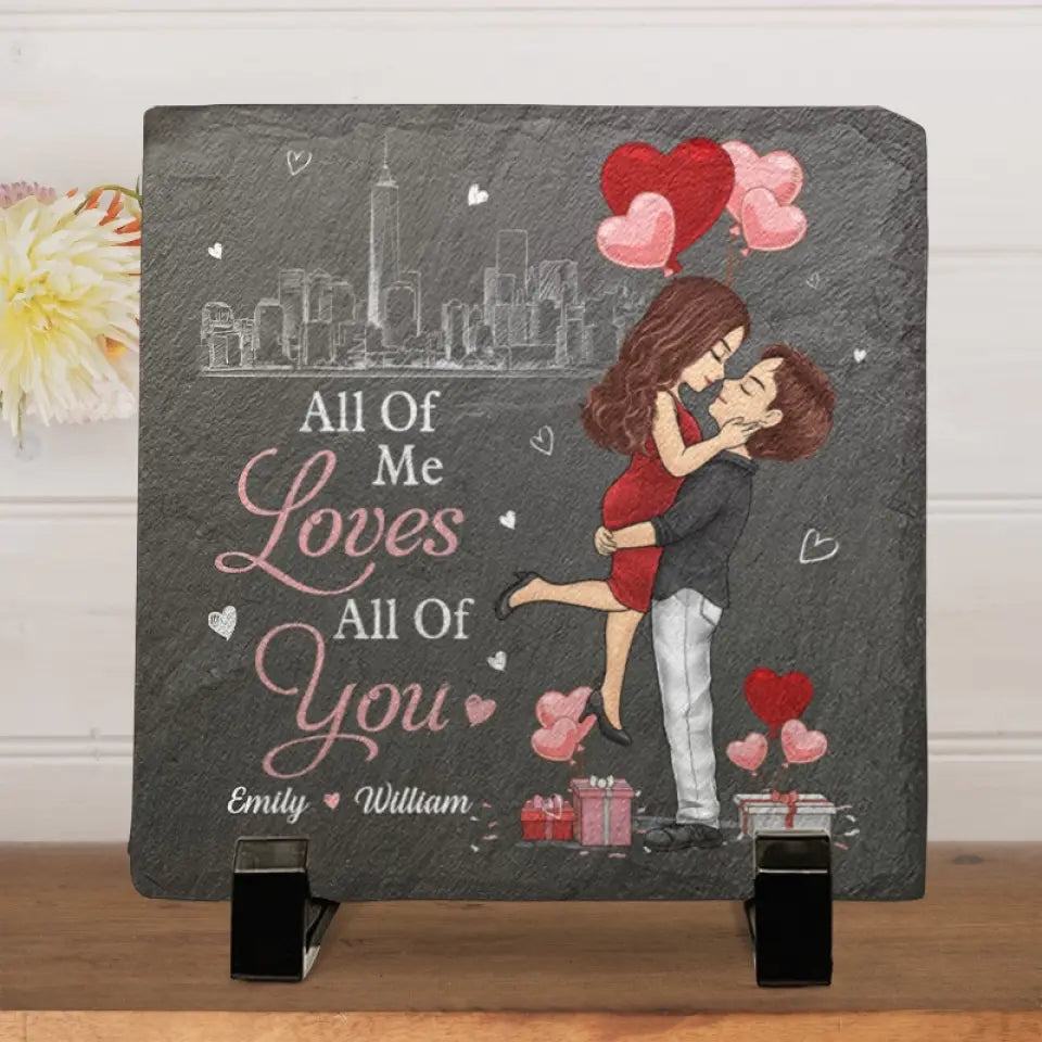 My Favorite Love Story Is Ours - Couple Personalized Custom Square Shaped Stone With Stand -  Gift For Husband Wife, Anniversary