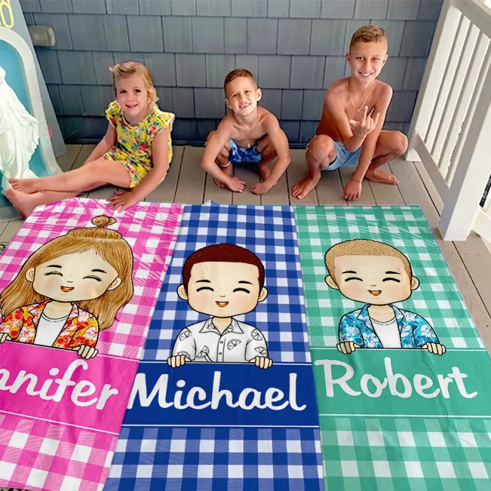 Summer Is The Time For Family - Family Personalized Custom Beach Towel - Summer Vacation Gift, Birthday Pool Party Gift For Family Members