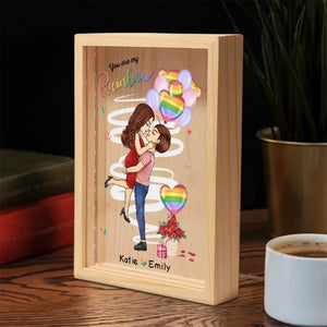 I Need You Like A Heart Needs A Beat - Couple Personalized Custom Frame Light Box - Gift For Husband Wife, Anniversary, LGBTQ+