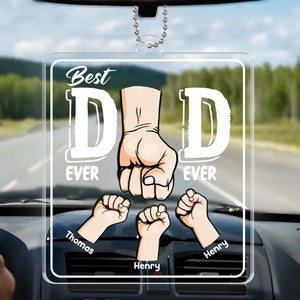 Drive Safe Daddy - Family Personalized Custom Car Ornament - Acrylic Custom Shaped - Gift For Dad, Grandpa