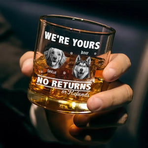 Custom Photo Stay Home, Feed Me, And Drink Whiskey - Dog & Cat Personalized Custom Whiskey Glass - Gift For Pet Owners, Pet Lovers